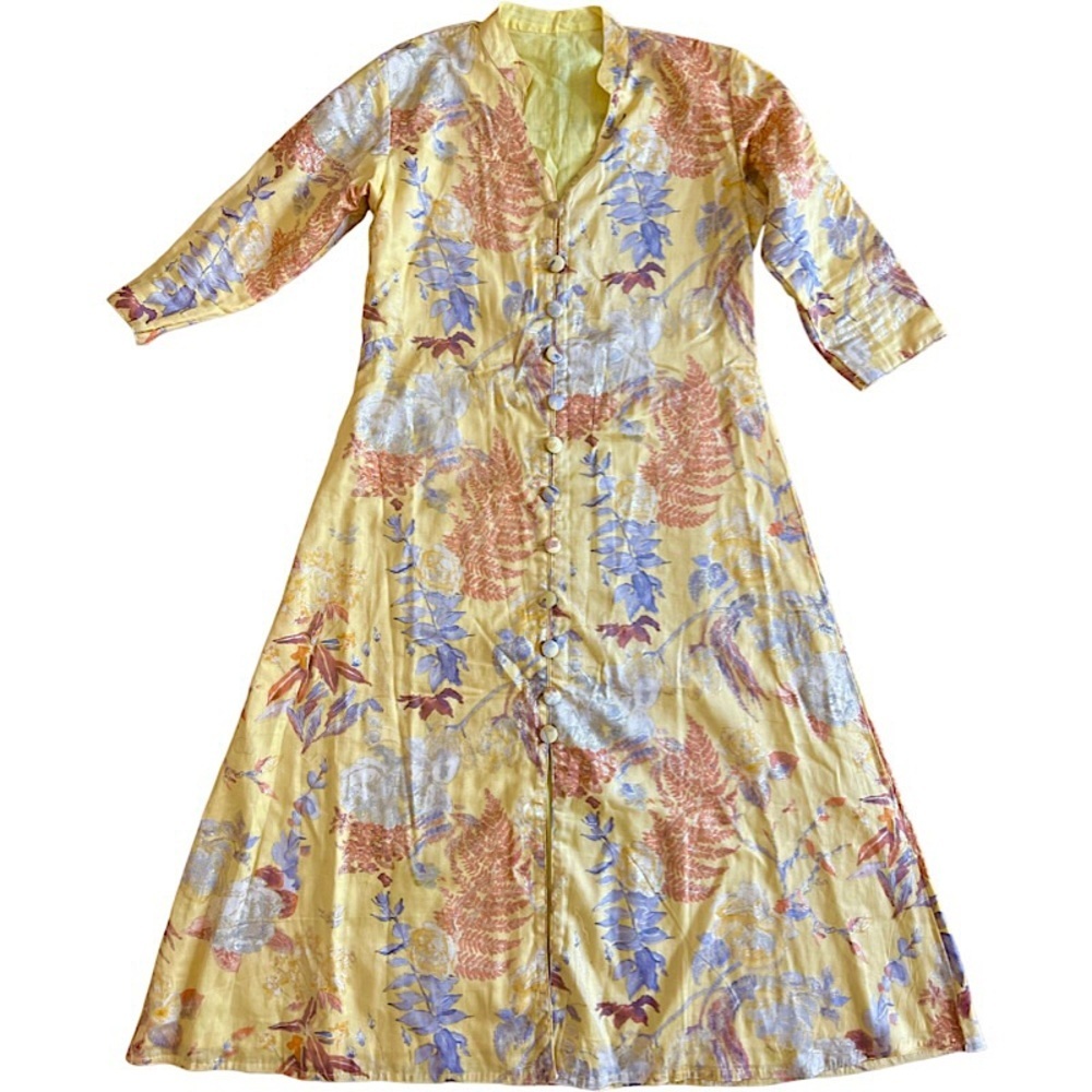 Pale yellow floral vintage dress